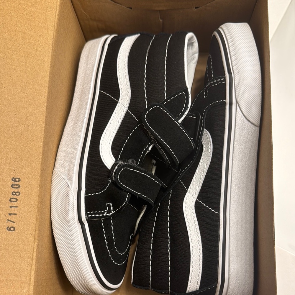 Black and White Velcro Sneakers